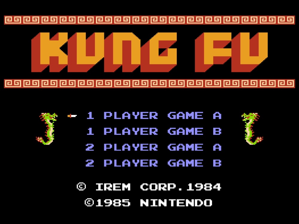 Title Screen of Kung Fu for NES